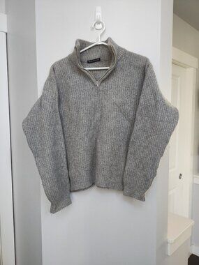 Brandy Melville wool blend oversized quearter zip sweater